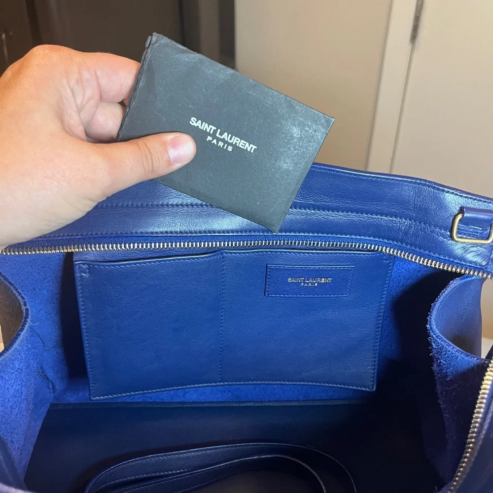 Yves Saint Laurent YSL Blue Leather Cabas Chyc - Picture 14 of 17